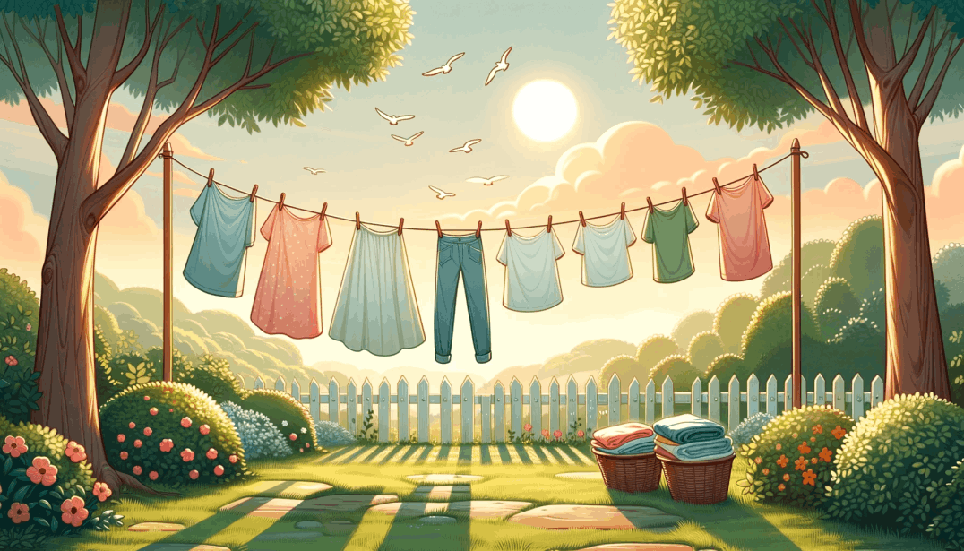 Fresh washed clothes ready for ironing